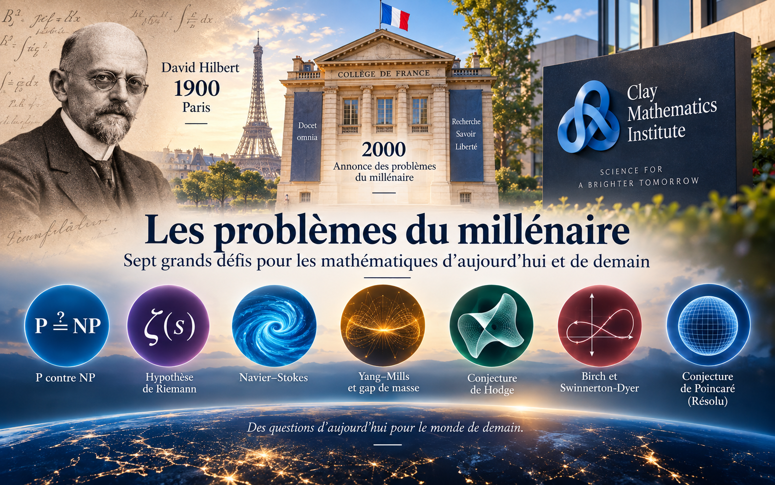 Les sept problèmes du millénaire, de Hilbert au Clay Mathematics Institute