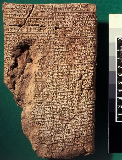 Tablette babylonienne BM 13901 contenant un texte mathématique sur les équations du second degré