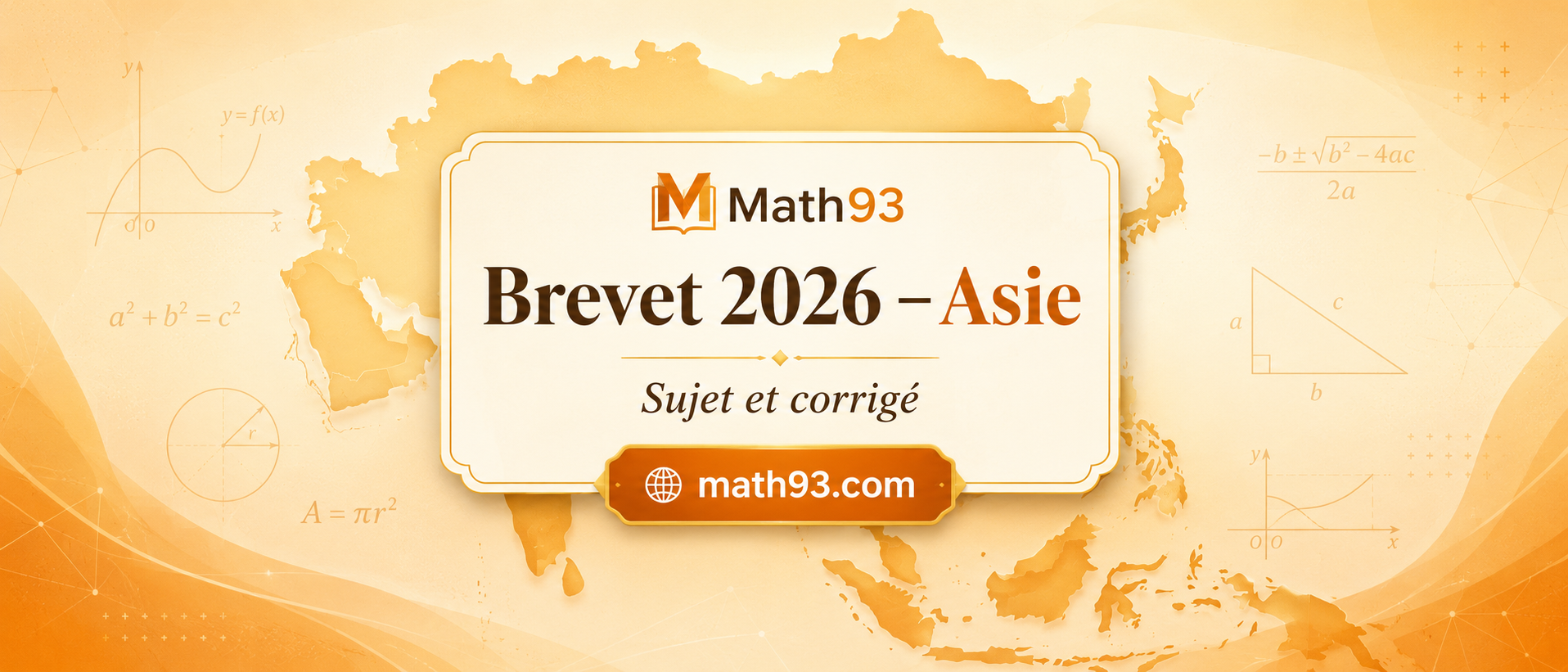 Brevet 2026 Asie-Pacifique, sujet et corrigé de mathématiques, illustration Math93 avec carte de l’Asie